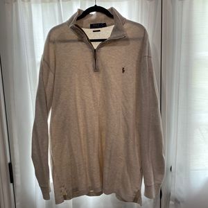 Large Tall Tan Estate Rib Ralph Lauren Pullover.